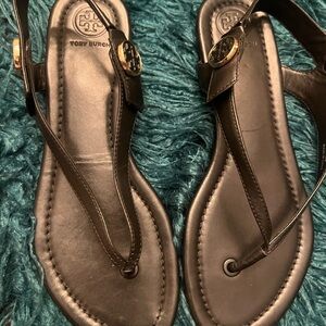 Tory Burch Black Leather Sandals